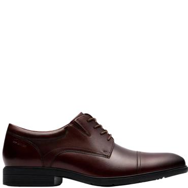 CLARKS  MENS  SHOE - BLACK LEATHER